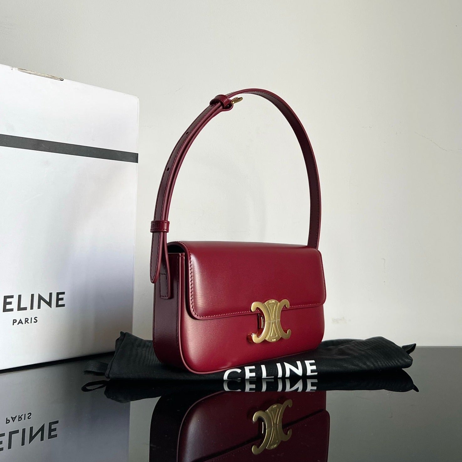 Triomphe 20 Burgundy RED Calfskin