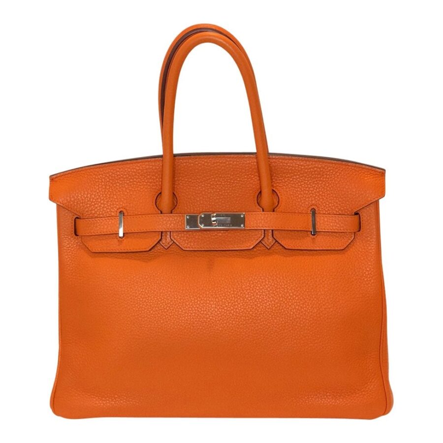 Hermes handbag orange – front view