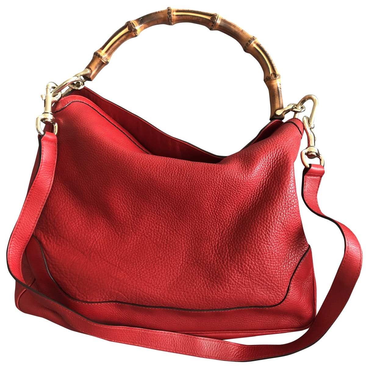 Gucci Bamboo red bag – front view