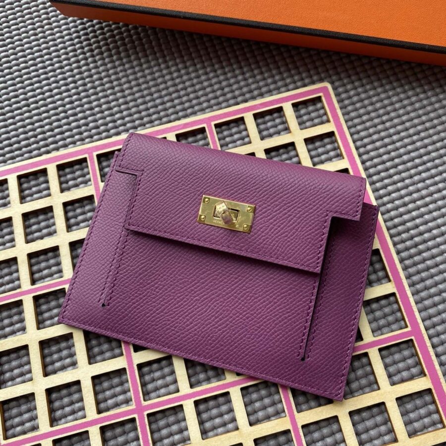 Hermes Kelly purple bag – front view