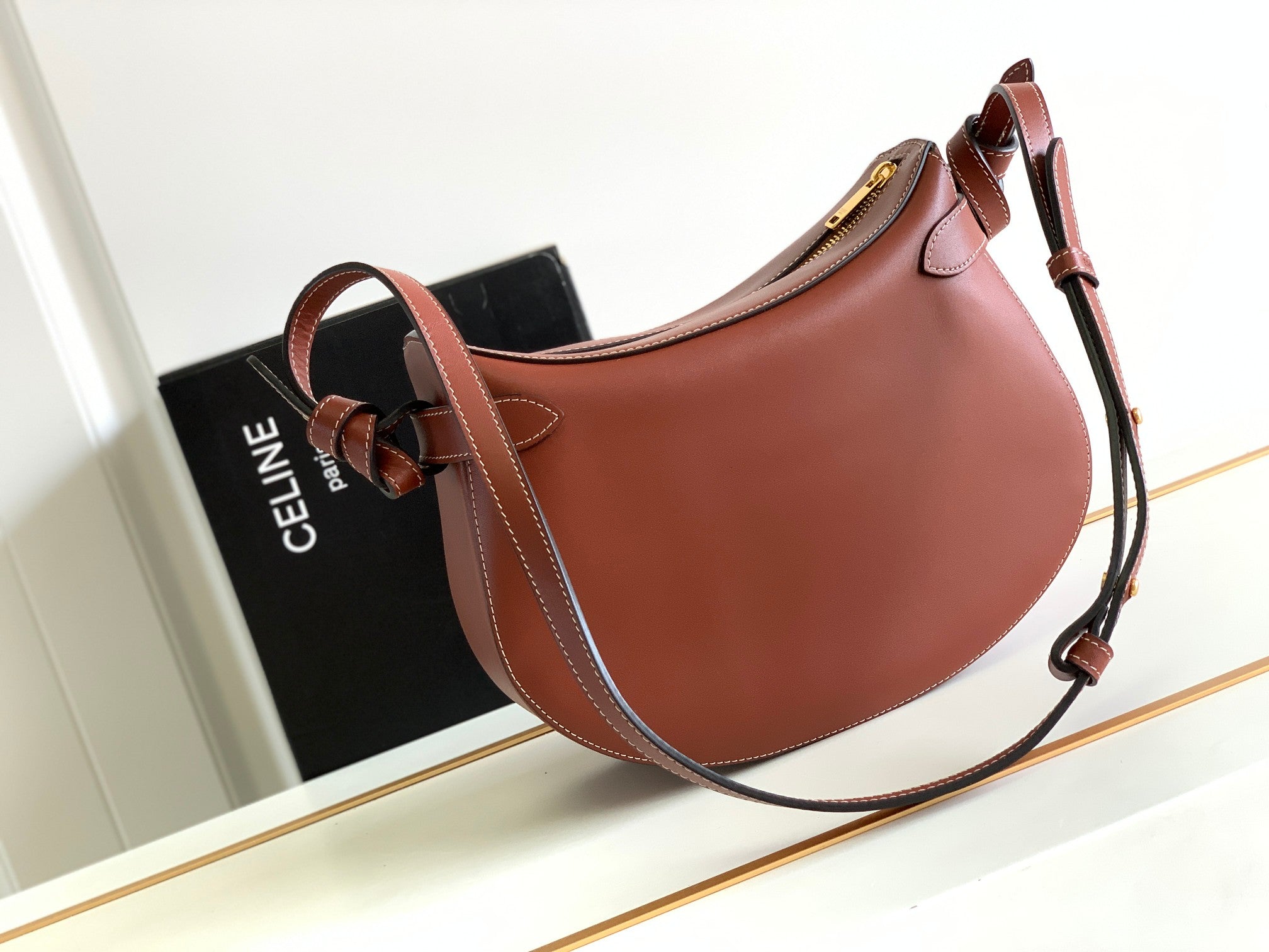 Triomphe Classic 25 Cinnamon Brown Calfskin