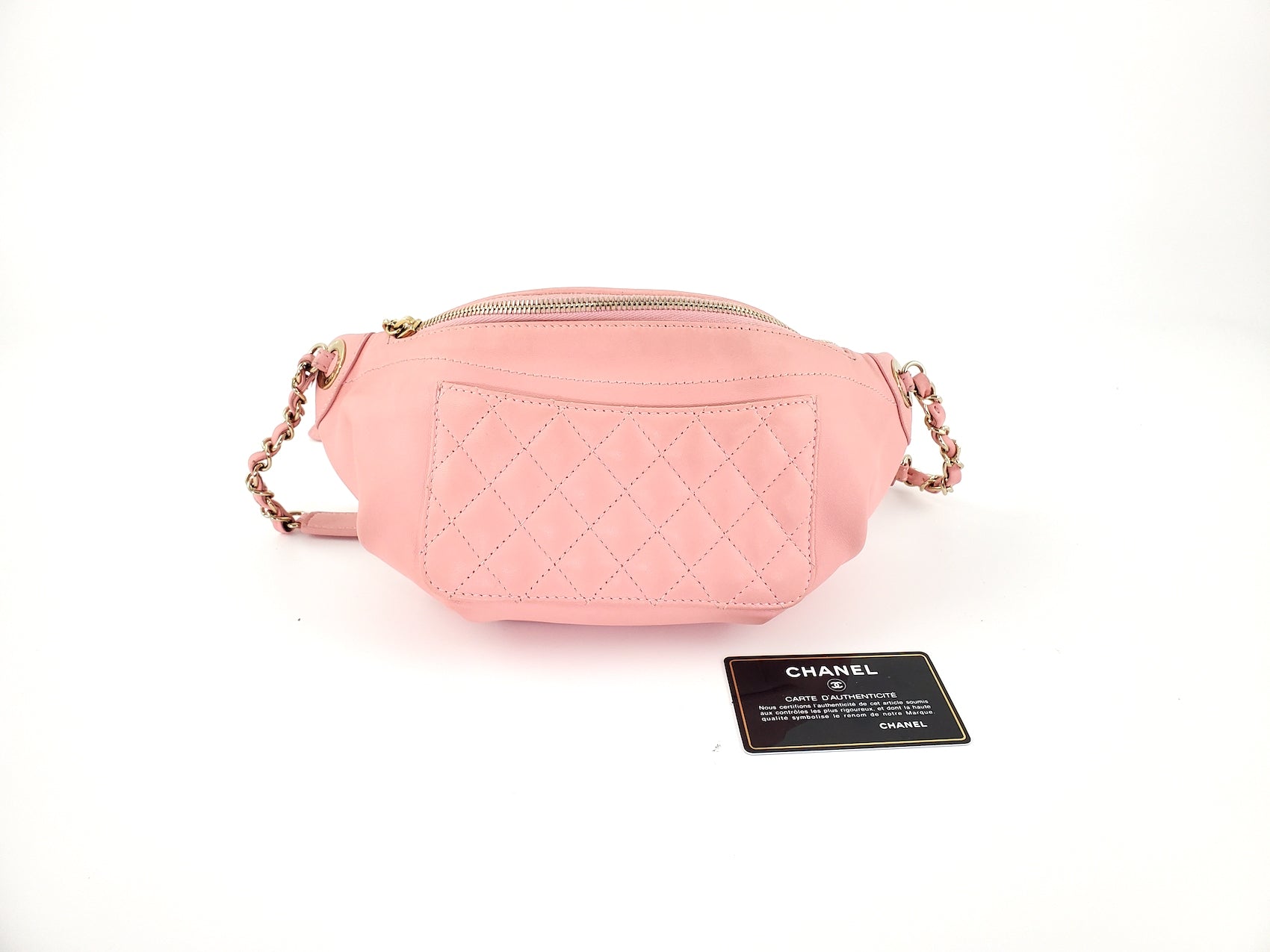 Pink Leather CC Look a Meno Trapuntato Bi Waist
