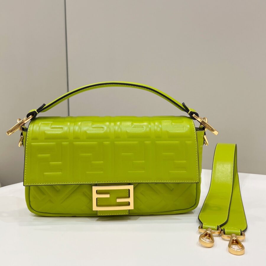 Fendi Baguette gold bag – front view