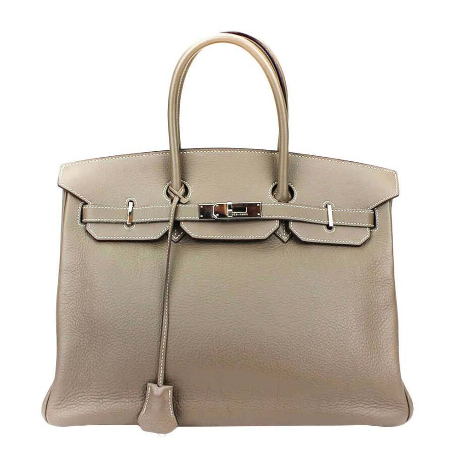 Hermes handbag taupe – front view