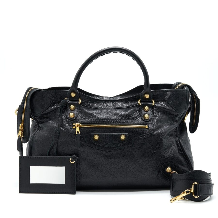 Balenciaga City black bag – front view