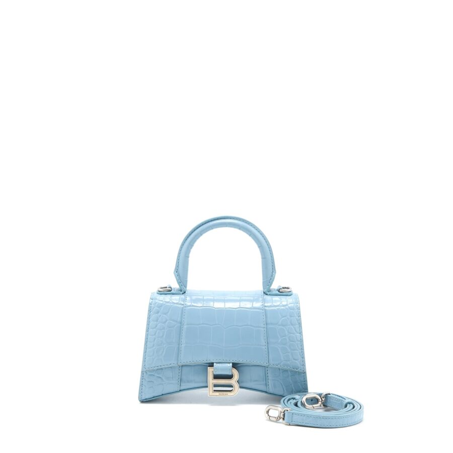 Balenciaga Hourglass blue bag – front view