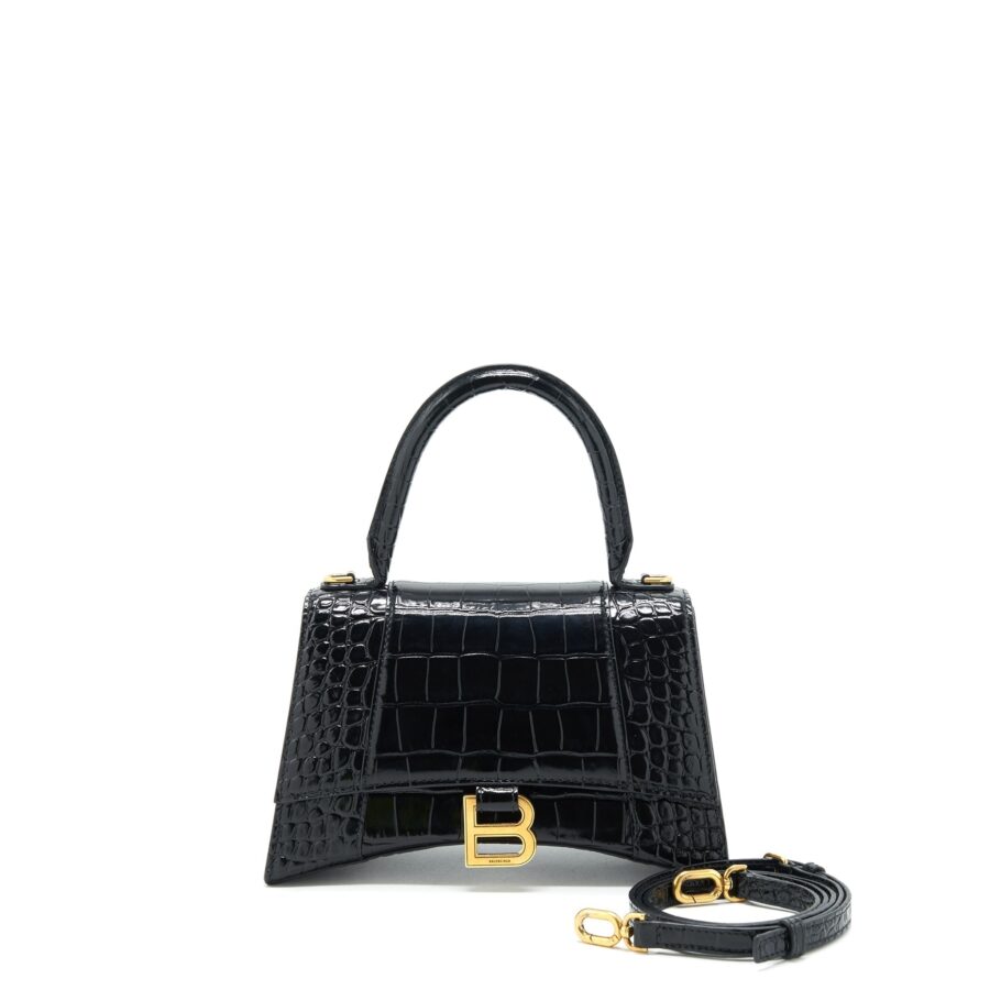Balenciaga Hourglass black bag – front view