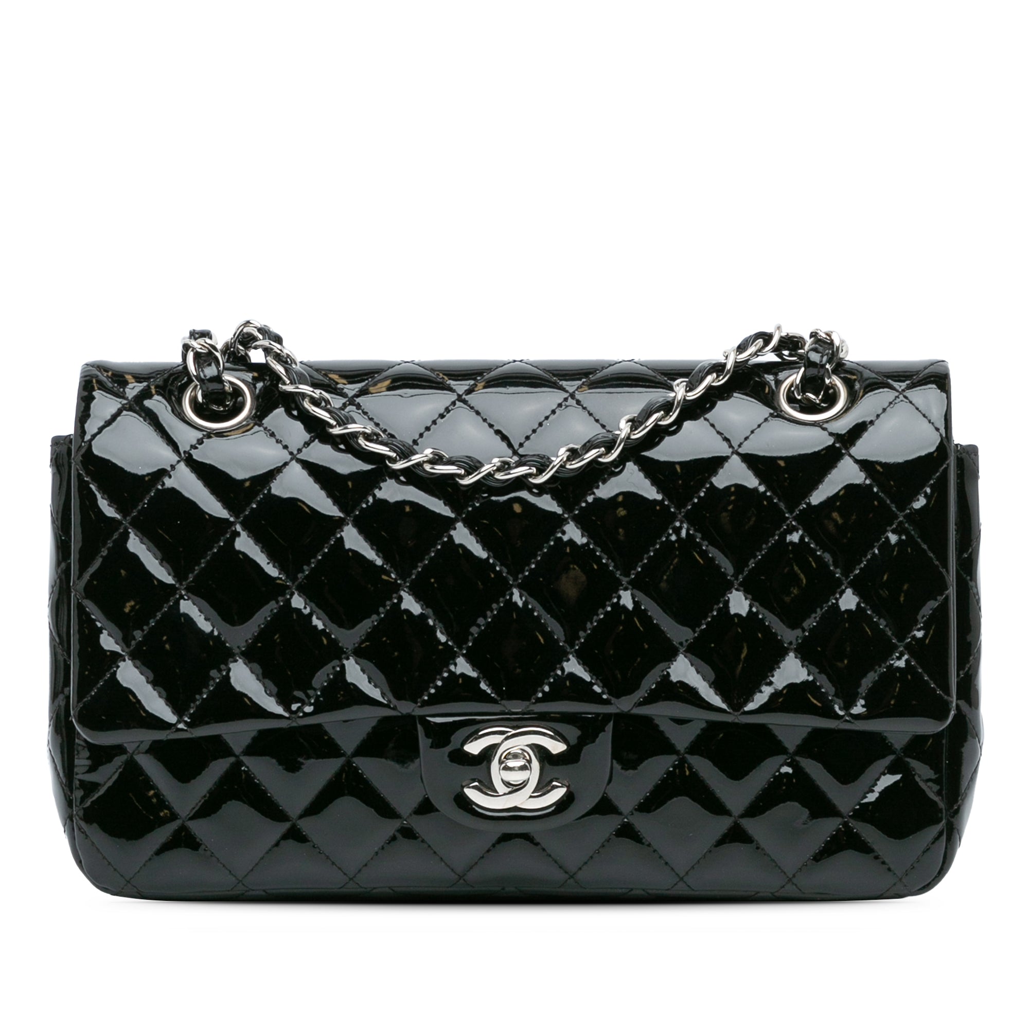 Black Chanel Medium Classic Patent Double Flap Shoulder Bag - Product Image 2