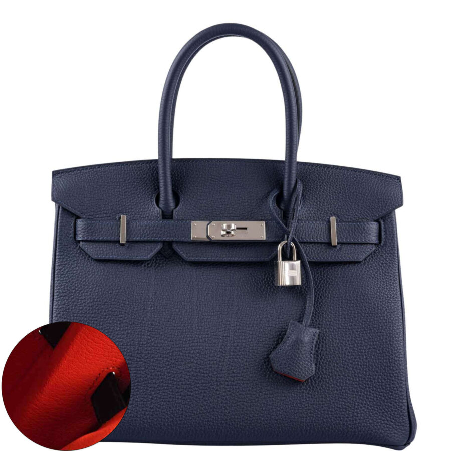 Hermes handbag blue – front view