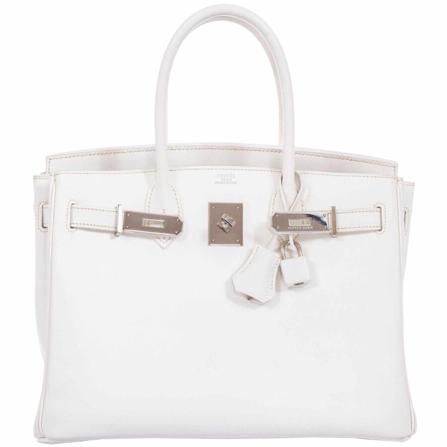 Hermes handbag white – front view