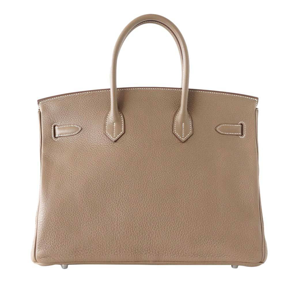 Hermesbirkin 35 Etoupe Clemence Bag PHW