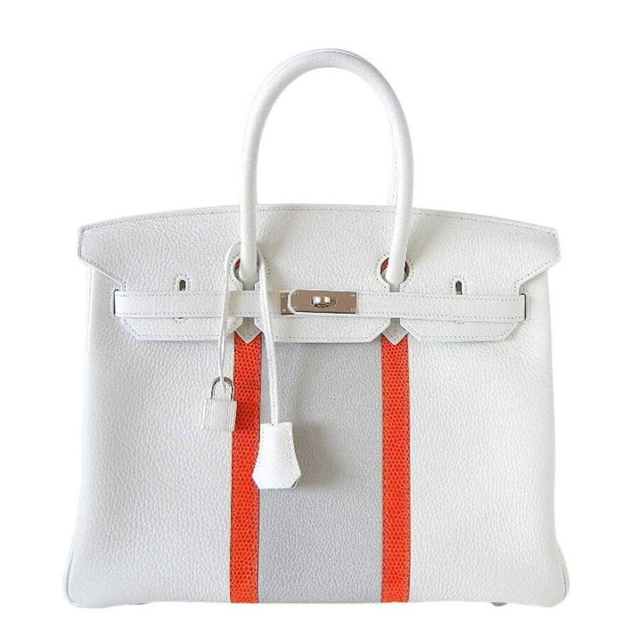 Hermes handbag white – front view