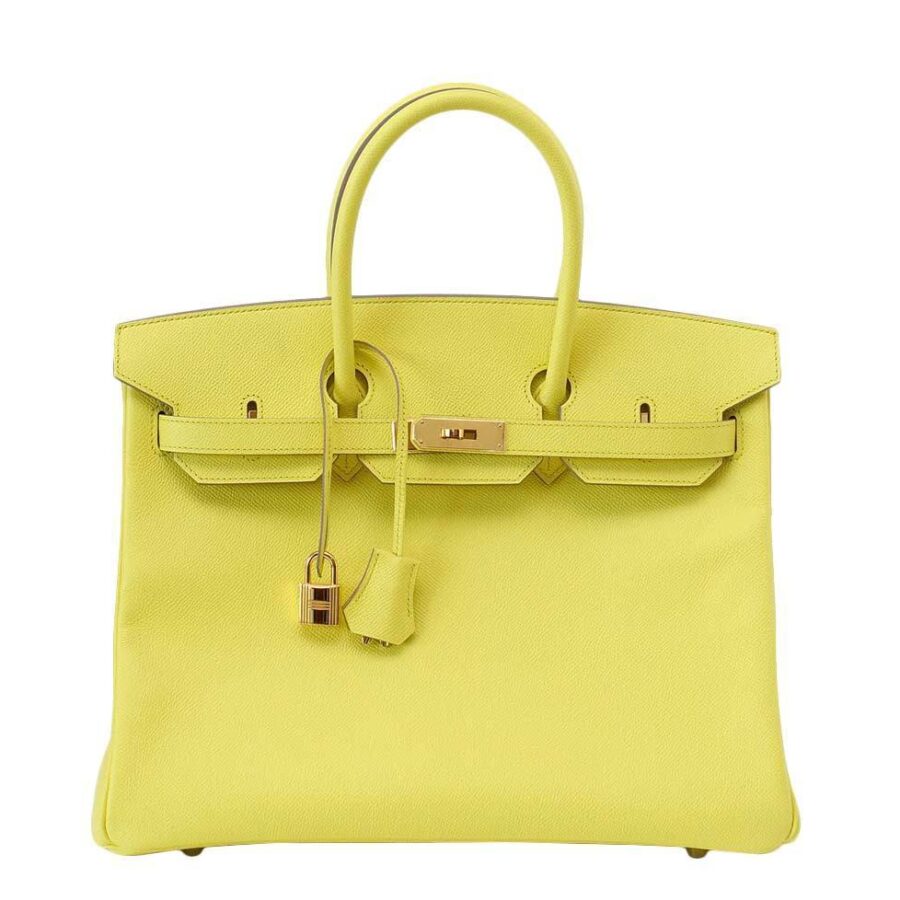 Hermes handbag yellow – front view