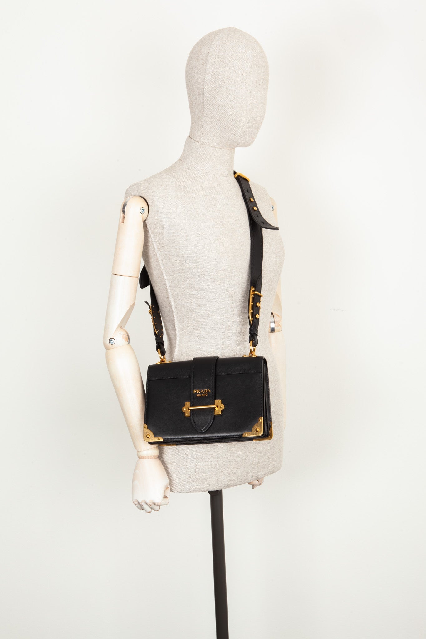 Prada Cahier Crossbody Bag Black