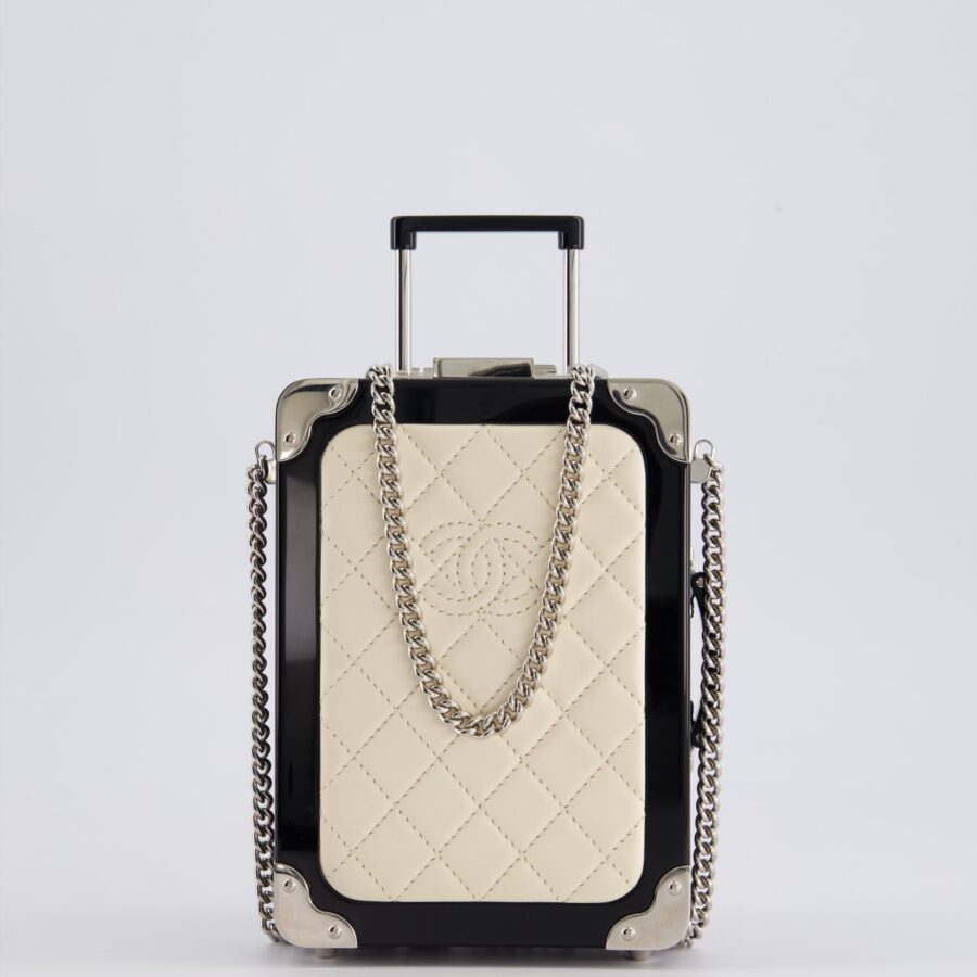 Chanel handbag silver – front view