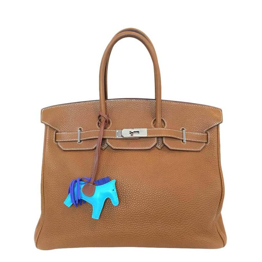 Hermes handbag gold – front view