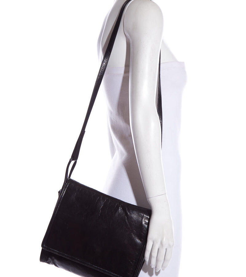 Bottega Veneta Black Leather Flap Handbag | Studio Nafay