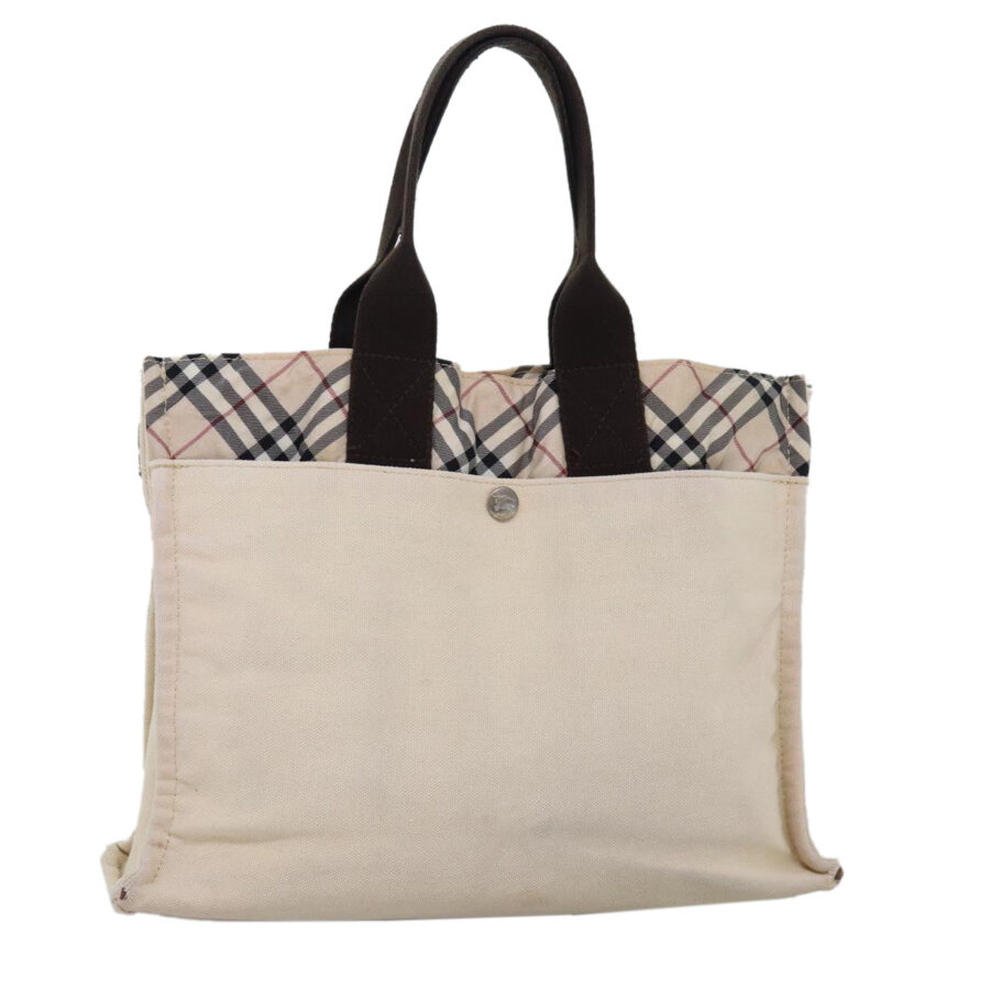 Burberry Nova Check Blue Label Hand Bag Canvas Beige Auth bs14383 | Studio Nafay