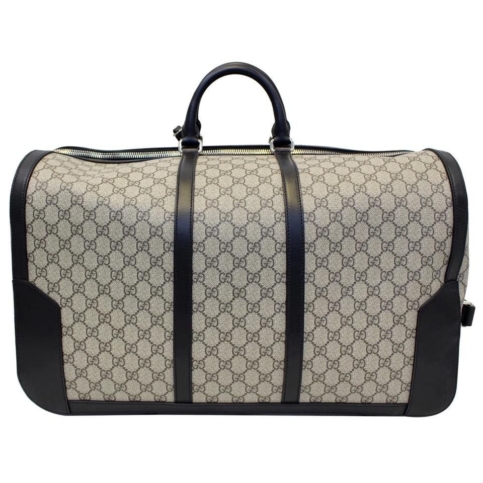 Gucci Bamboo Tassel Tote Duffle Carry-on 406382 Beige GG Supreme Ca