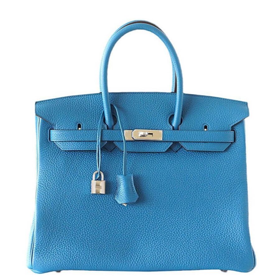 Hermes handbag blue – front view