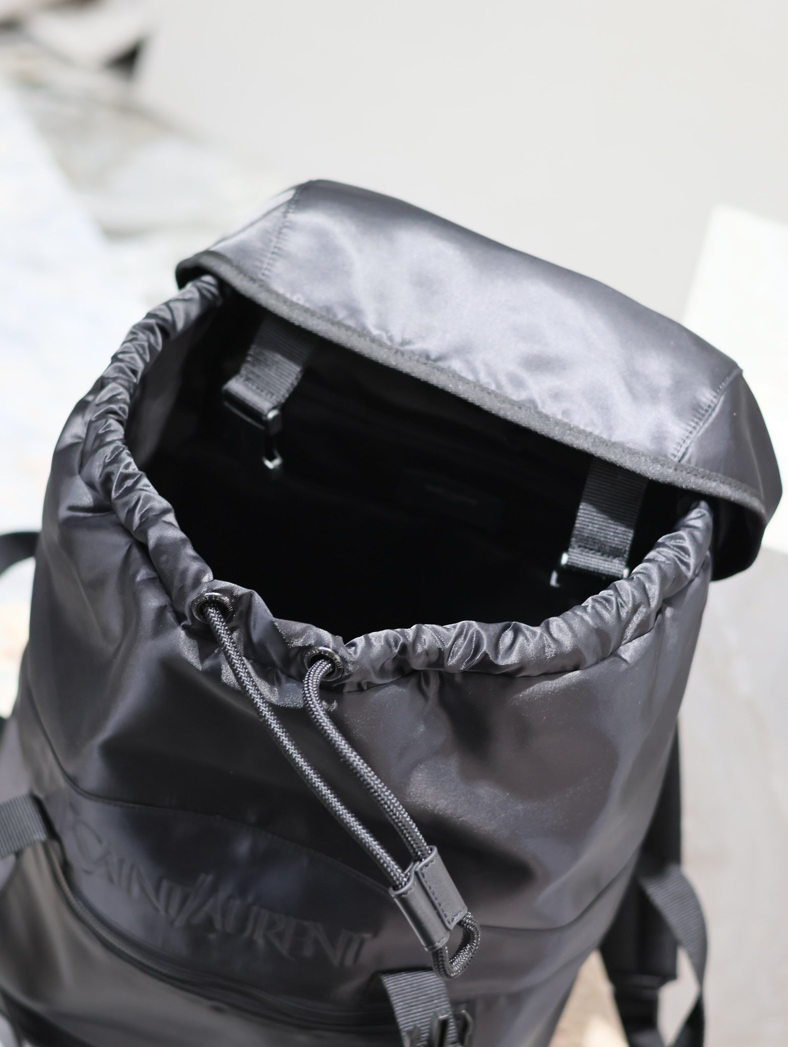 WATERPROOF BACKPACK 45 IN BLACK NYLON WITH EMBOSSED LOGO - Product Image 2